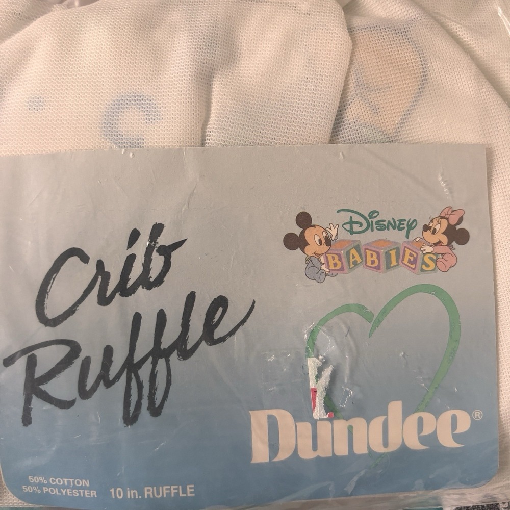 Vintage Disney Babies Dundee Crib Skirt Dust Ruffle Minnie Mickey Nursery New